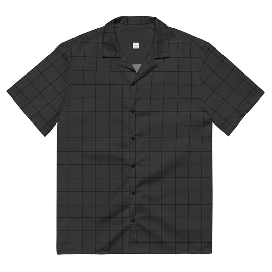 Juanky ARTS black checkered button up shirt in short sleeves, perfect for casual outings
